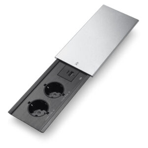 پریز کابینتی کشویی دو پریز با شارژر USB